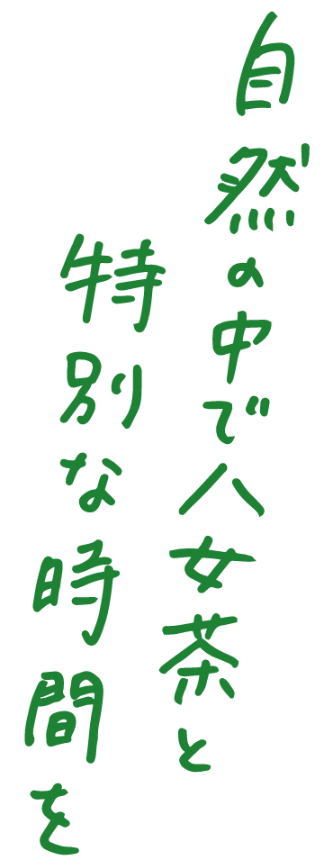 自然の中で八女茶と特別な時間を